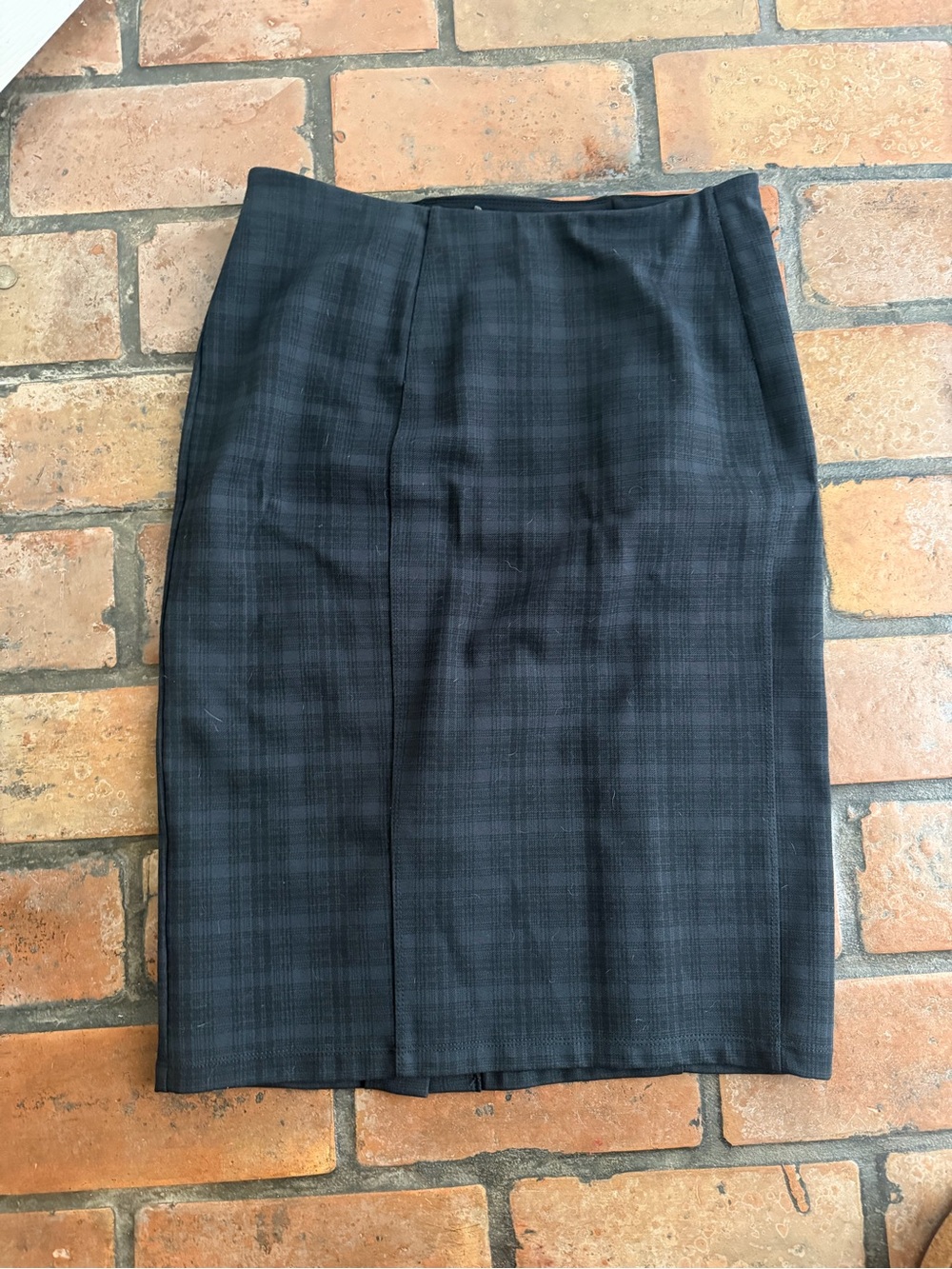 Liverpool Dark Gray Plaid Pencil Skirt
